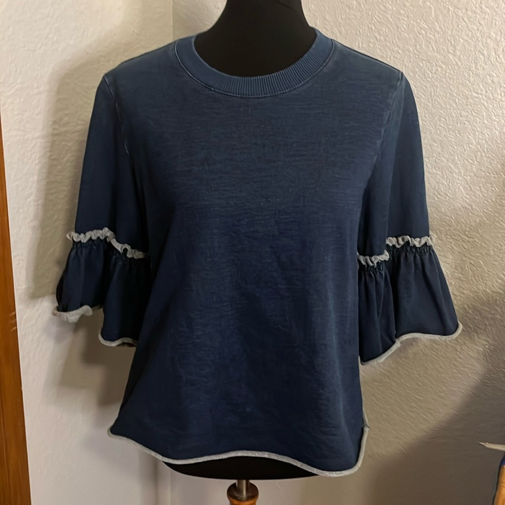 See by Chloe Stretch Ruffle Sleeve Top